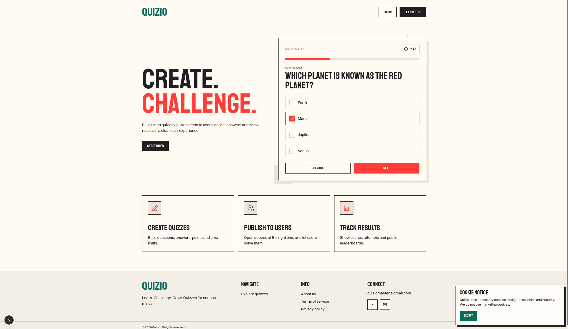 Quizio — Explore project